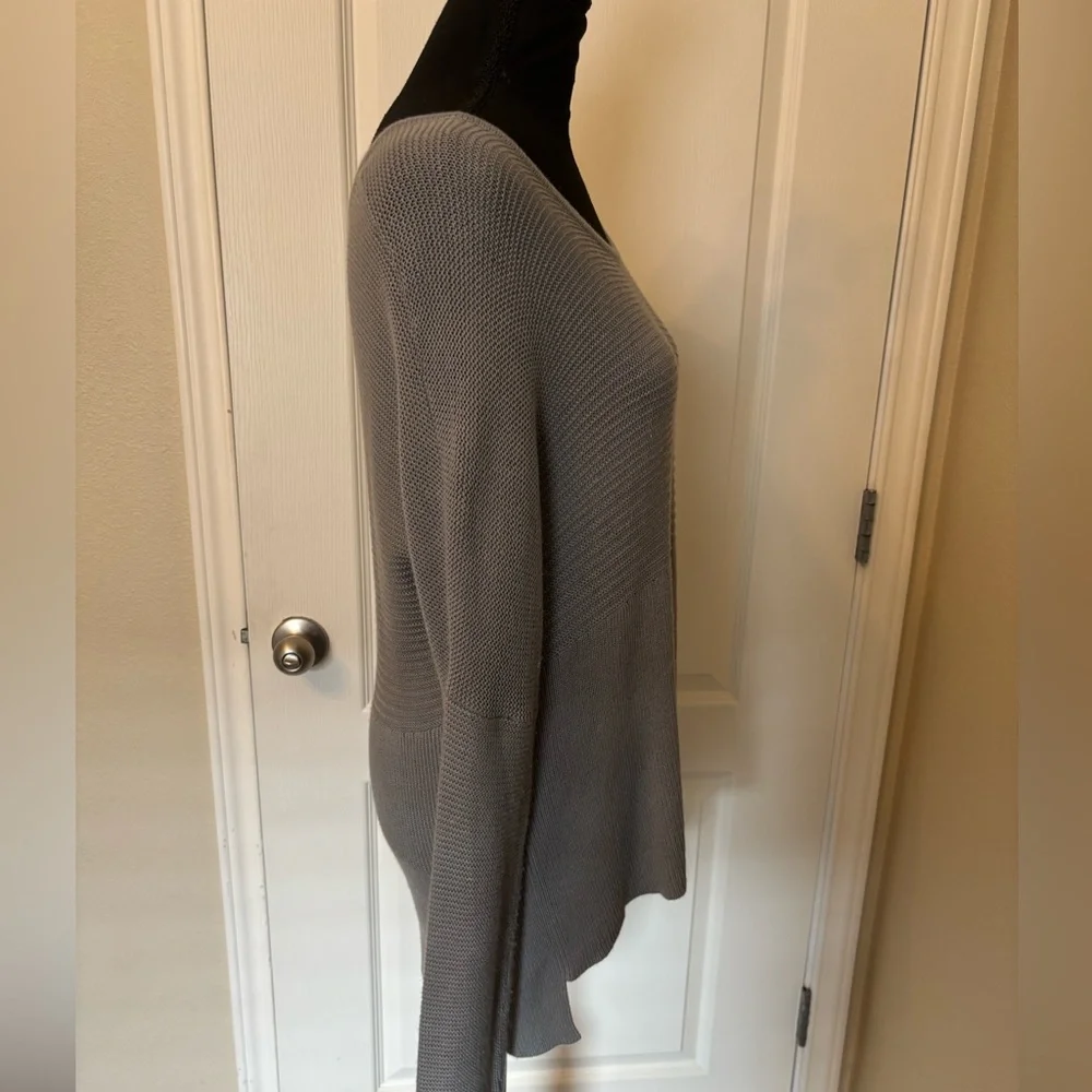 Helmet Lang Gray Textured pullover Top gray knit pullover light Medium tunic